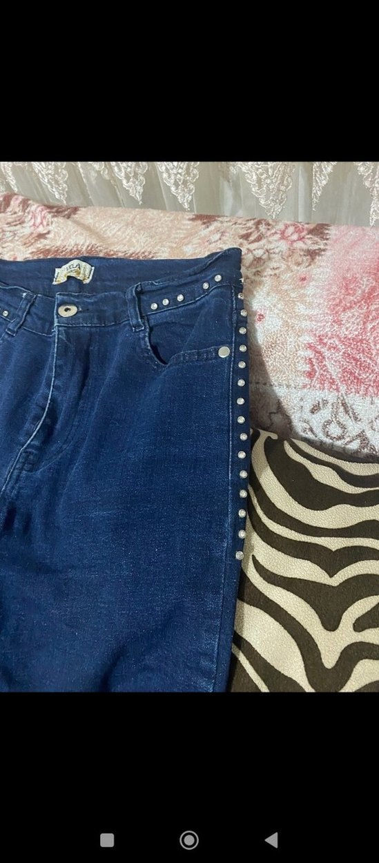 Koyu Mavi Bel Detaylı Kadın Skinny Jean - Görsel 4