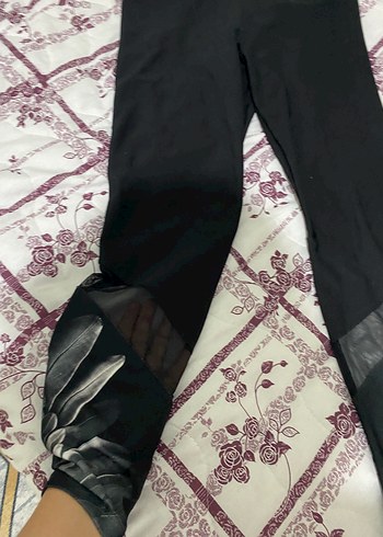 xl Beden Lcw Kadın Siyah Baskılı Spor Tayt