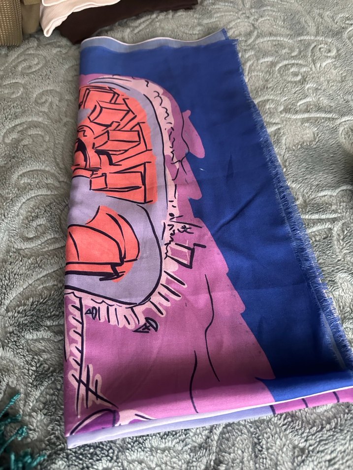 Gri Çok Renkli Kadın Fular - Görsel 2