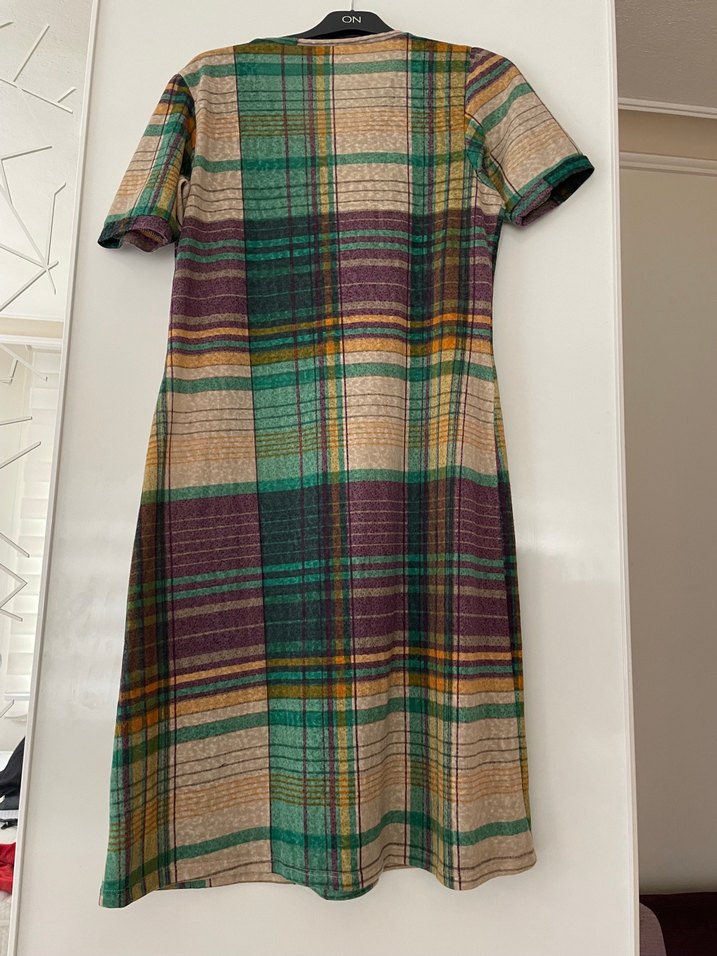 Bohem Çok Renkli Pilili Midi Yün Elbise - Görsel 3