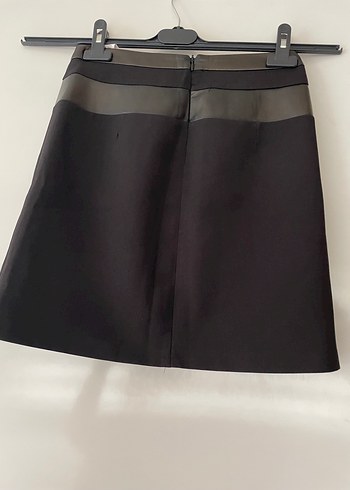 Siyah Mini Etek, Kemer Detaylı, Ofis Stili - Görsel 2