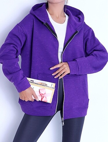 m Beden 3İplik Şardonlu Sweatshirt Oversize