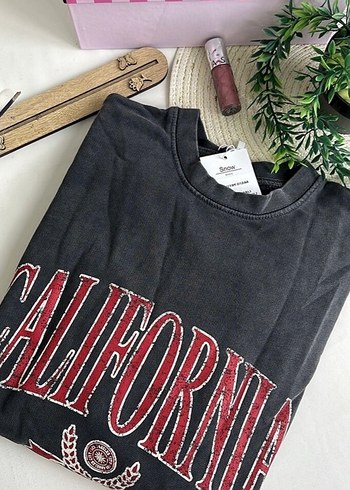 Siyah Denim Dokulu pamuklu Eşofman Takım Serbest Stil - Görsel 4