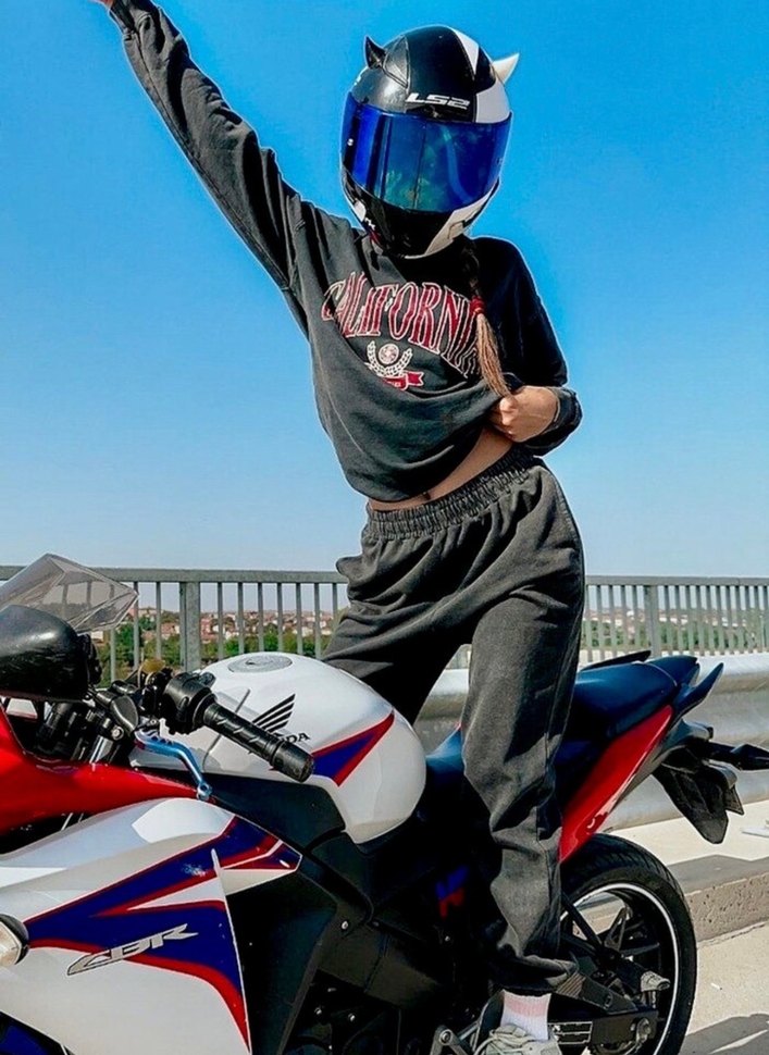 Denim görünümlü Pamuk Oversize Sweatshırt Takım - Görsel 3