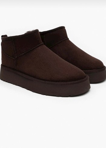 Kahverengi süet içi kürklü ugg - Görsel 3