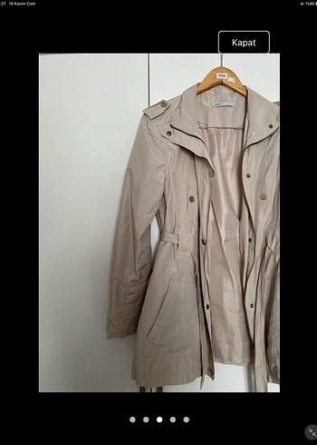 Bej Midi Kadın Trençkot - Görsel 3