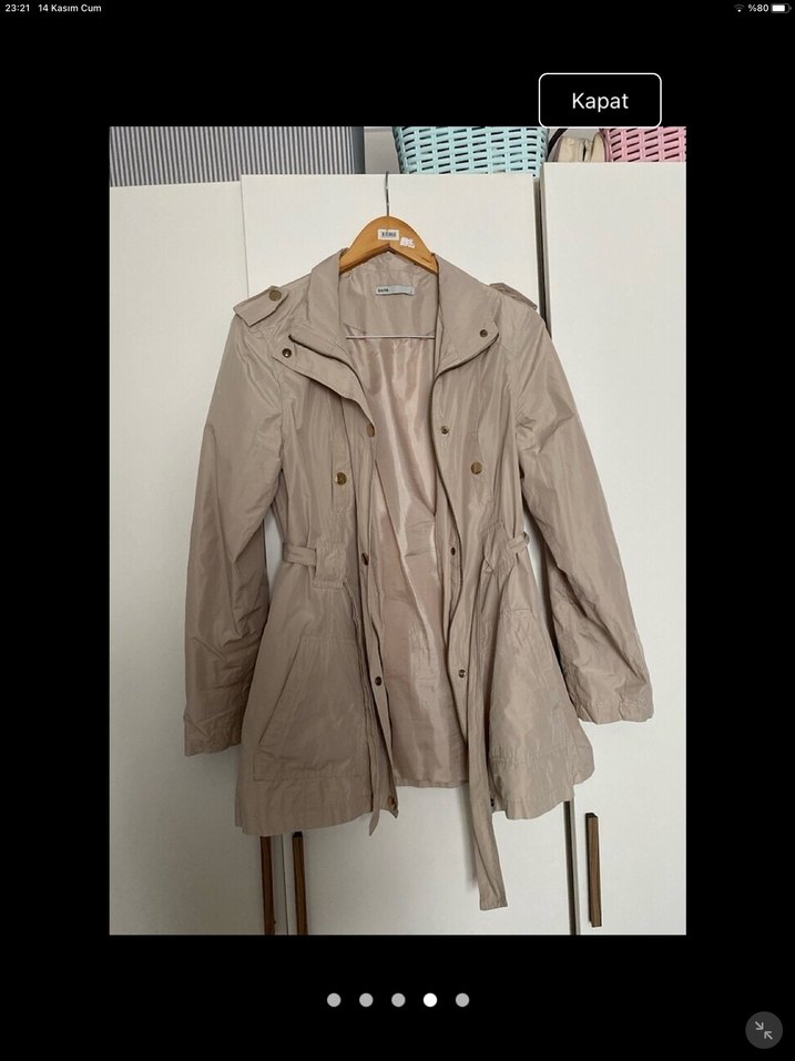 Bej Midi Kadın Trençkot - Görsel 2