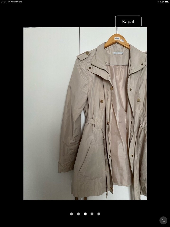 Bej Midi Kadın Trençkot - Görsel 3