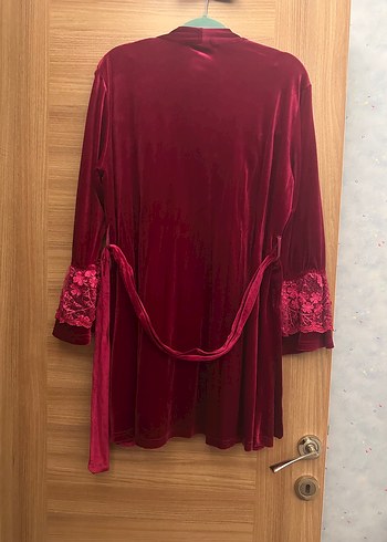 Bordo Nakışlı Uzun Kollu Bohem Kadın Pijama Takımı - Görsel 5