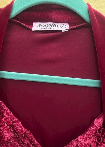 Bordo Nakışlı Uzun Kollu Bohem Kadın Pijama Takımı - Görsel 9