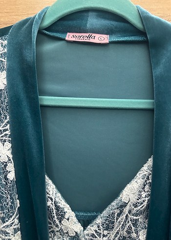 Vintage Nakışlı Uzun Kadın Pijama Takımı - Görsel 6