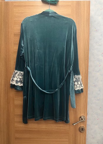 Vintage Nakışlı Uzun Kadın Pijama Takımı - Görsel 4