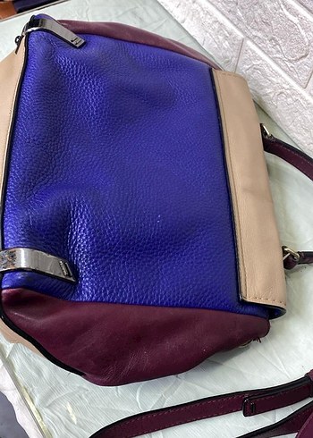 Kadın Çok Renkli Deri Tokalı Çanta - Görsel 4