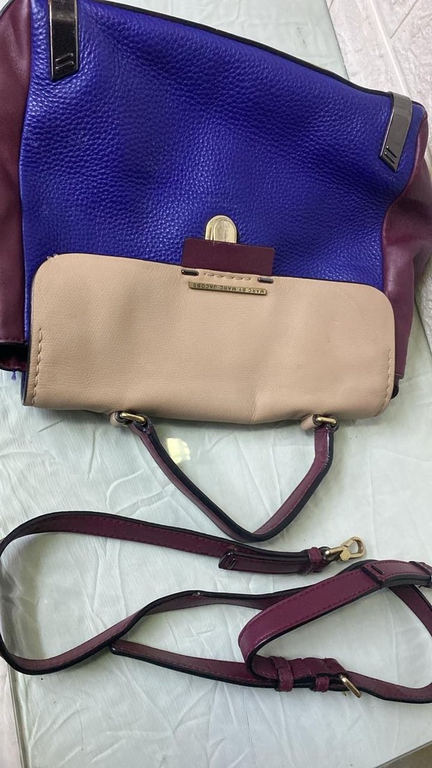 Kadın Çok Renkli Deri Tokalı Çanta - Görsel 3