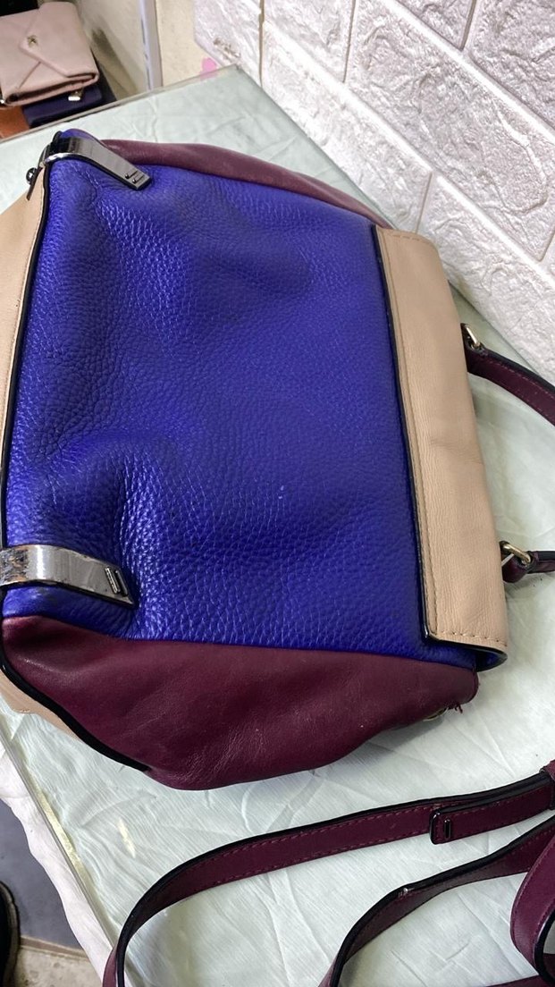 Kadın Çok Renkli Deri Tokalı Çanta - Görsel 4