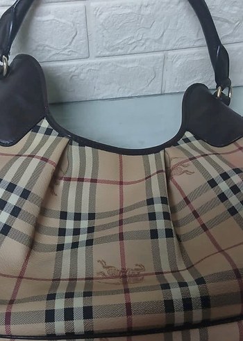 Klasik Desenli Bej Deri Kadın Çanta - Görsel 2