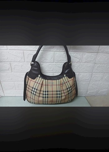 Klasik Desenli Bej Deri Kadın Çanta - Görsel 8