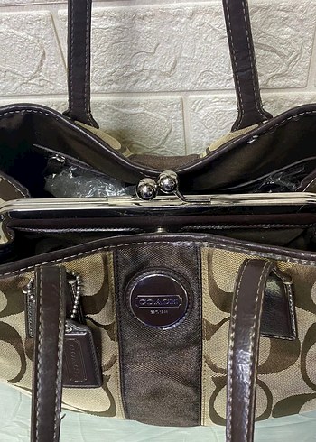 Kahverengi Deri Desenli Kadın Çanta - Görsel 2