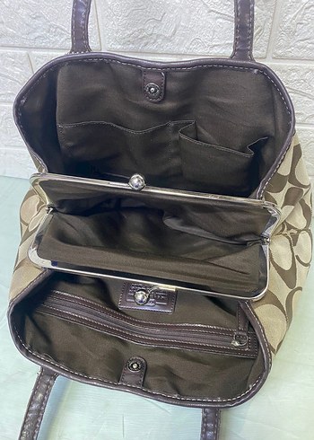 Kahverengi Deri Desenli Kadın Çanta - Görsel 3