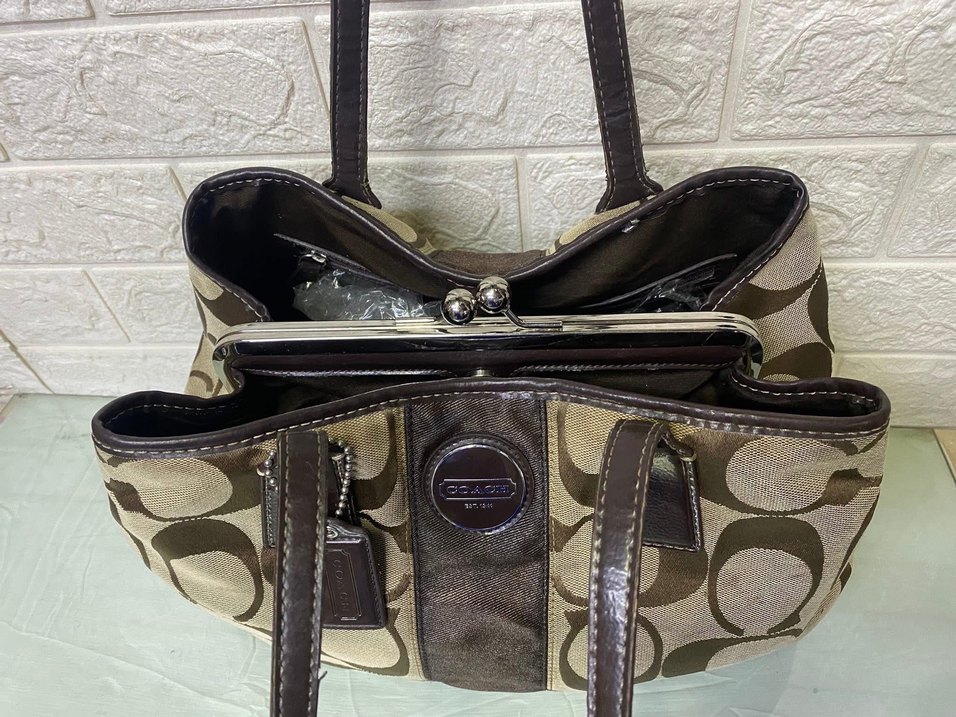 Kahverengi Deri Desenli Kadın Çanta - Görsel 2