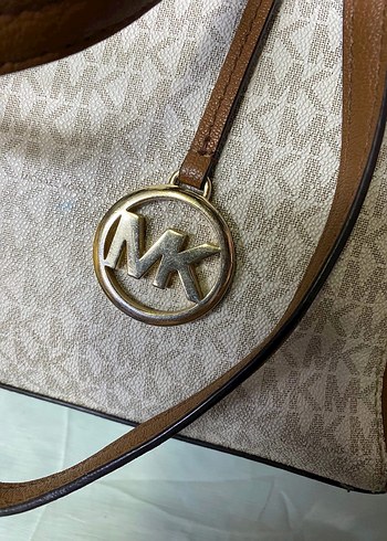Michael Kors Bej Deri Baskılı Kadın Çanta - Görsel 8