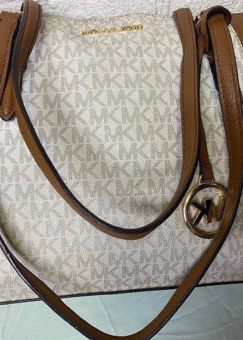 Michael Kors Bej Deri Baskılı Kadın Çanta - Görsel 4