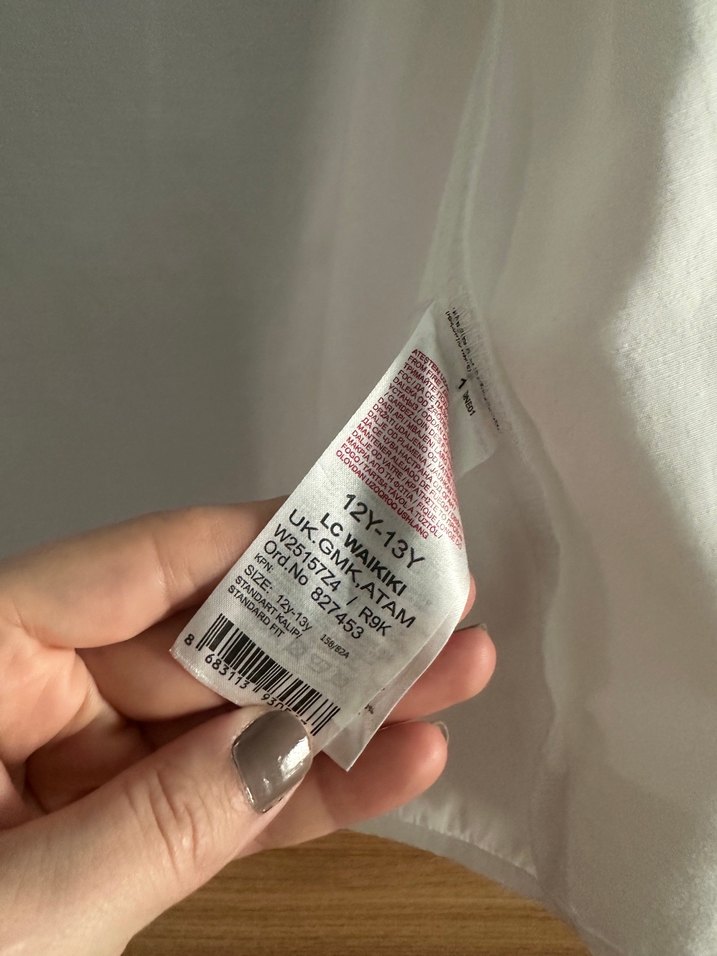 Düğmeli Beyaz Pamuk Gömlek, Notch Yaka - Görsel 5