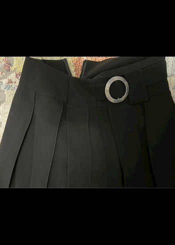 Siyah Pilili Kadın Uzun Etek - Görsel 3