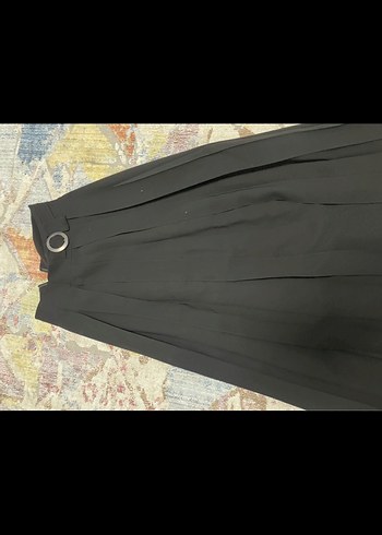 Siyah Pilili Kadın Uzun Etek - Görsel 2