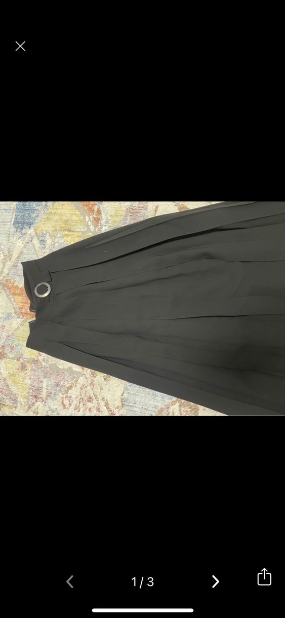 Siyah Pilili Kadın Uzun Etek - Görsel 2