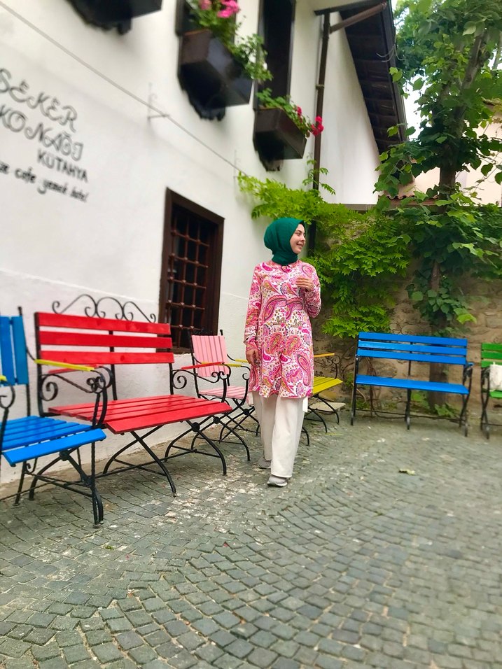 Uzun Kollu Bohem Çok Renkli Tunik - Görsel 2