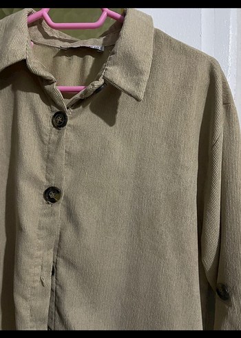 Bej Keten Düğmeli Kadın Gömlek - Görsel 2