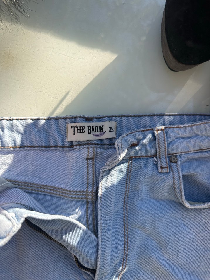 Gri Renkli Kadın Kot Şort, Gevşek Kesim, Mini - Görsel 2