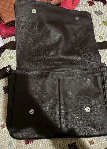 Kahverengi Deri Laptop çantası - Görsel 3