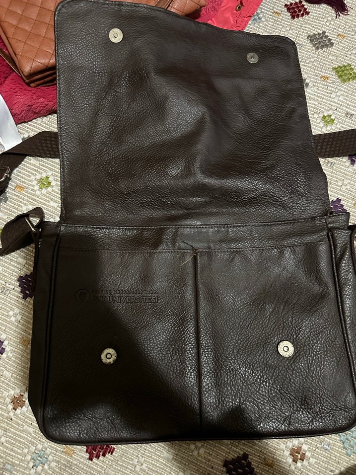 Kahverengi Deri Laptop çantası - Görsel 3