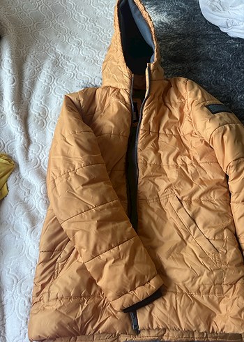 Bej Kapüşonlu Kadın Kış Montu - Görsel 5