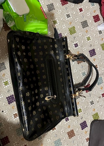 Klasik Siyah Deri Kemerli Kadın Çanta - Görsel 6