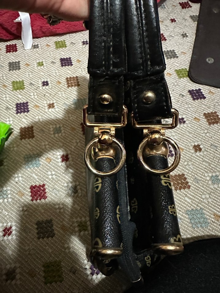 Klasik Siyah Deri Kemerli Kadın Çanta - Görsel 5