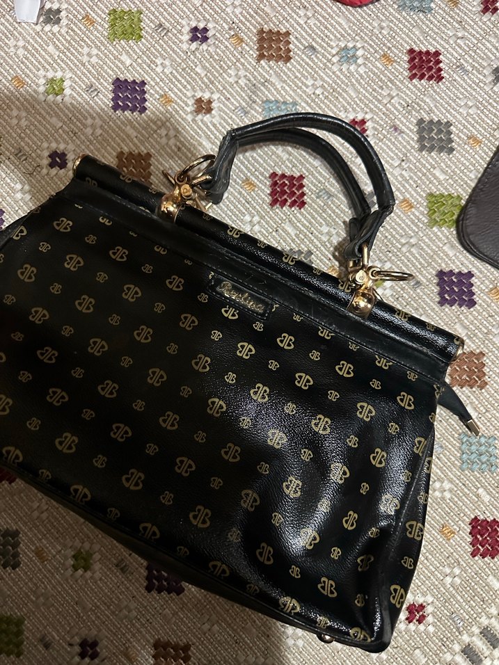 Klasik Siyah Deri Kemerli Kadın Çanta - Görsel 2