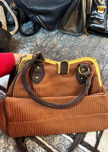 Kahverengi Deri Bohem Kadın Çanta - Görsel 4