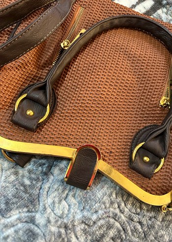 Kahverengi Deri Bohem Kadın Çanta - Görsel 3