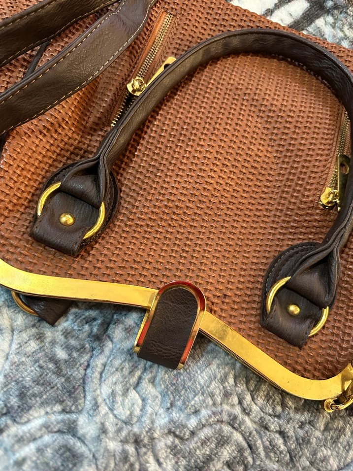 Kahverengi Deri Bohem Kadın Çanta - Görsel 3