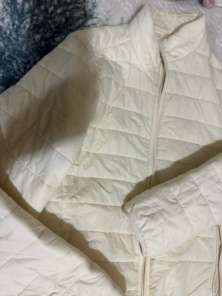 Beyaz Fermuarlı Kadın Midi Mont - Görsel 2