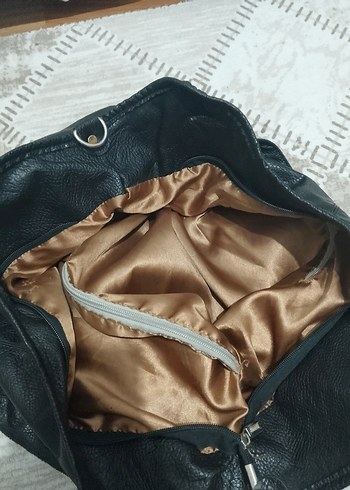 Siyah Yılan Desenli hakiki Deri Kadın Çanta - Görsel 3