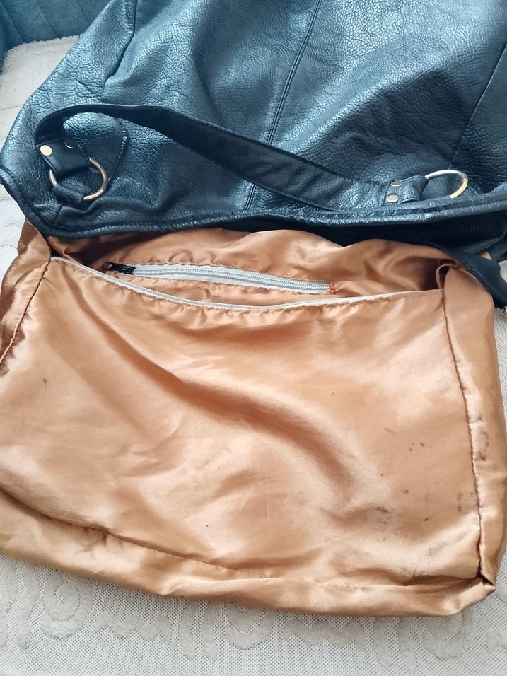 Siyah Yılan Desenli hakiki  Deri Kadın Çanta - Görsel 4