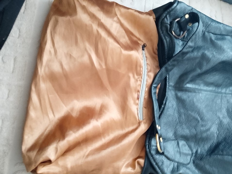 Siyah Yılan Desenli hakiki  Deri Kadın Çanta - Görsel 5