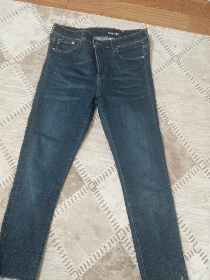 unisex Lacivert Regular Fit Kot Pantolon - Görsel 2