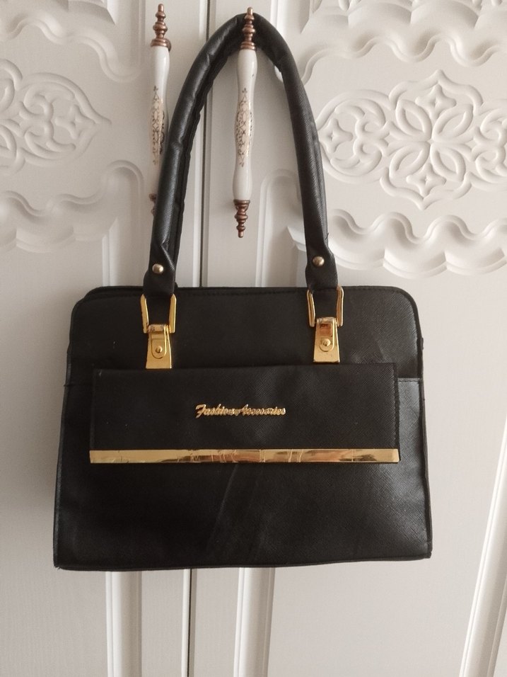 Siyah Deri Kadın Çanta, Modern Klasik - Görsel 2