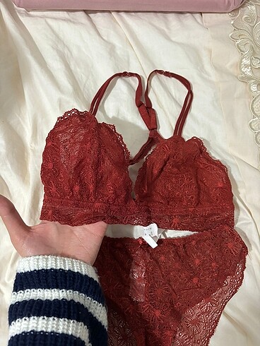 s Beden bordo Renk Takım çamaşır