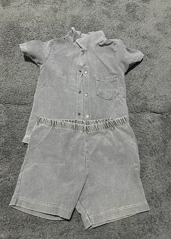 Diğer Gri Denim Bebek Erkek Takımı